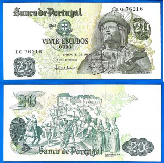 Portugal 20 Escudos 1971 Serie 8 Prefix Ig De Orta