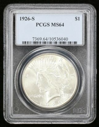 1926 - S Peace Silver Dollar Pcgs Ms64 - 04399