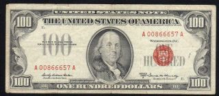 1966 - A $100 Legal Tender RED SEAL Fr 1551 A00866657A 2