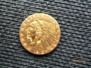 1912 $2 1/2 Gold Indian Head Quarter Eagle Us Gold Old Coin,  $2.  5 Dollars