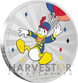 2019 Disney Mickey Mouse & Friends Carnival: Donald Duck - 1 Oz.  Silver Coin