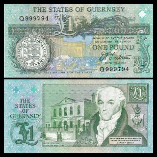 Guernsey 1 Pound,  Nd (1991),  P - 52b,  Unc