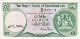 1 Pound Very Fine Banknote From Bank Of Scotland 1988 Pick - 341