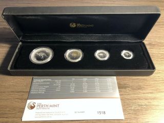 2016 Perth Australian Kangaroo Silver Proof Four - Coin Set Mintage 3000