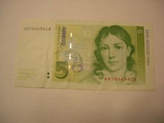Germany 1991 5 Mark Cir.  Banknote P - 37