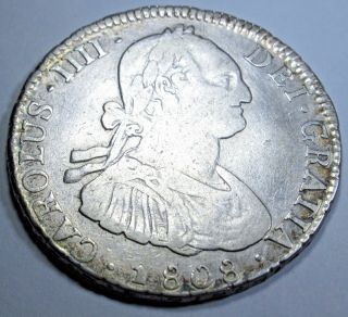 1808 Pj Spanish Silver 4 Reales Piece Of 8 Real Old Colonial America Pirate Coin
