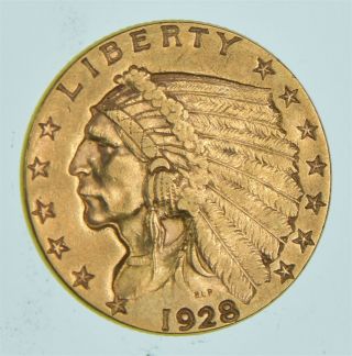 $2.  50 United States 90 Us Gold Coin - 1928 Indian - 613