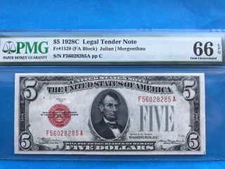 $5 1928 - C Legal Tender Note 66 Epq.