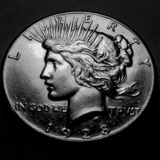 1928 - P Peace Silver Dollar Choice Bu 5 King Of The Peace Dollars