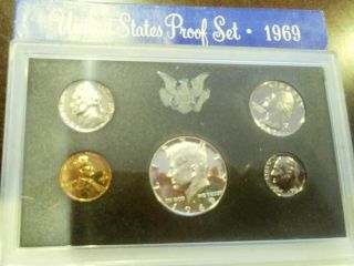 1969 United States Proof Set 5 Coin Set