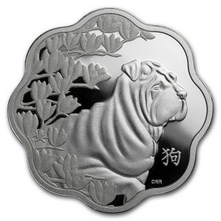 2018 Canada Silver $15 Lunar Lotus Year Of The Dog Proof - Sku 153373