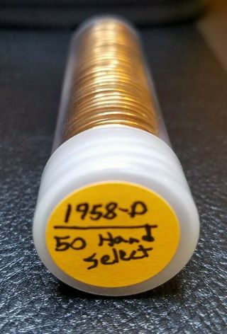 " Hand Selected " 1958 - D Bu Lincoln Wheat Penny Cent Roll Bu/.  Make Me An Offer