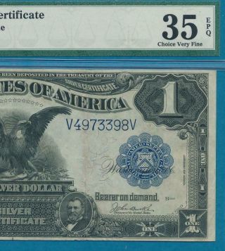 $1.  00 1899 Fr.  233 Black Eagle Silver Certificate Pmg Vf35epq