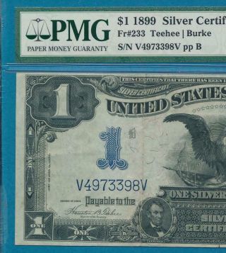 $1.  00 1899 FR.  233 BLACK EAGLE SILVER CERTIFICATE PMG VF35EPQ 3