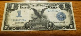 1899 $1 Black Eagle Us Silver Certificate Note Nicer Speelman/white