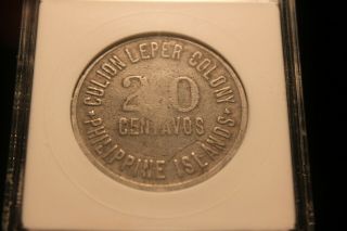 1920 Culion Leper Colony 20 Centavos Coin Anacs Health Services Philippines U.  S