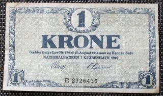 Denmark 1 Krone 1918 ¤¤¤¤look¤¤¤¤