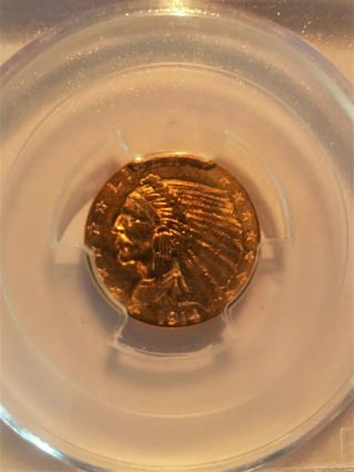 1914 - D $2.  5 Dollar Quarter Eagle Indian Gold Pcgs Au 58