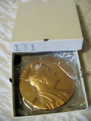 Estate Vintage U.  S.  3 in.  Bronze Medal - Franklin D.  Roosevelt 131 3