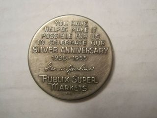 1890 Morgan Silver Dollar In 1955 Publix Markets 25th Anniversary Casing