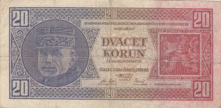 20 Korun Fine Banknote From Czechoslovakia 1926 Pick - 21