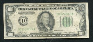 1934 $100 One Hundred Dollars Frn Federal Reserve Note Cleveland,  Oh