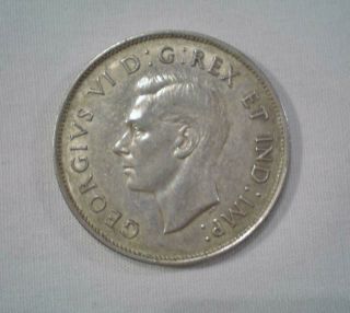1939 Canadian Half Dollar King George Vi 50 Cent Coin -.  800 Silver Vf,  (617m)