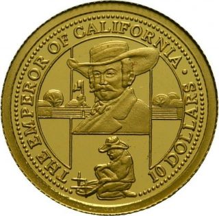 Cook Islands 2006 Solid.  999 Gold Coin " The Emperore Of California " Pp