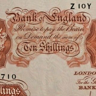 10 TEN SHILLINGS BANK OF ENGLAND ABOUT UNCIRCULATED BANK NOTE 8/11 5