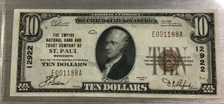1929 Ten Dollar $10 Bill National Currency 12922