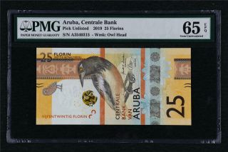 2019 Aruba Central Banco 25 Florins Pick Unlisted Pmg 65 Epq Gem Unc