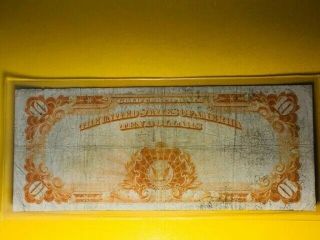 1922 Large Size Ten Dollar $10 Gold Certificate Note US Paper Money Old American 4