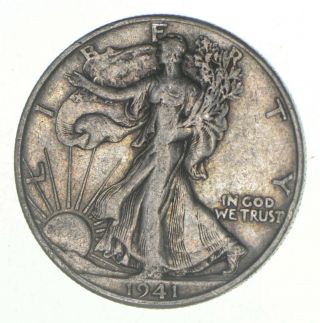 Xf,  1941 - D Walking Liberty 90 Silver Us Half Dollar - Coin 377