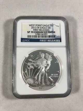 2013 W Ngc Sp70 Silver Eagle First Releases Enhanced Finish Coin