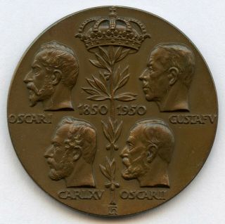 Sweden The Royal Coin 100 Years 4 Kings Bronze Medal 32mm 13gr