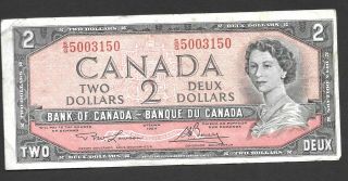1954 - $2 Canada Bank Note - Canadian Two Dollar Bill - Sg5003150