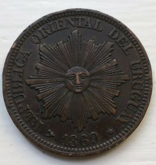 1869h Uruguay 4 Centesimos Bronze