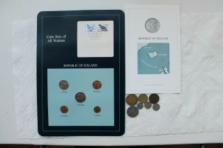 Iceland Coin Set 1981,  Coins Of All Nations With Card,  7 Other Coins 1926 - 84,