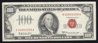 1966 - A $100 Legal Tender RED SEAL Fr 1551 A00850099A 2