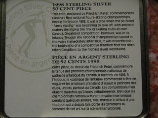 1998 Sterling 50 Cents Coin Canada ' s First Figure Skating Championship 3