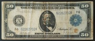 Series 1914 $50 Federal Reserve Note,  Federal Reserve Bank Of Chicago Fr.  1050