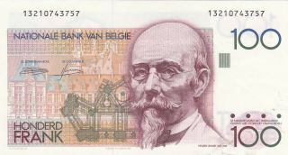 100 Francs Very Fine,  Banknote From Belgium 1982 - 94 Pick - 142