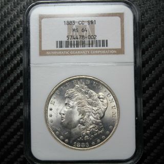 1883 Cc Morgan Silver Dollar Ngc Ms64 - Carson City