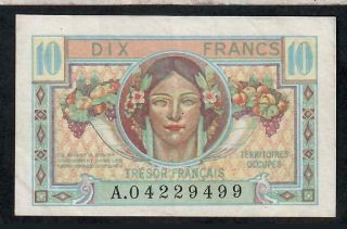10 Francs Tresor Francais Vf/xf