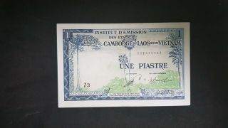 Bank Of Indochina,  1 Piastre 1953 54,  Xf (laos)