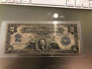 1899 $2 Two Dollars Large Size Silver Certificate Note Circulated