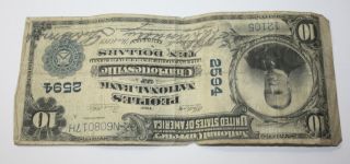 Series 1902 $10 National Currency Large Note Charlottesville Charter 2594 1921 4
