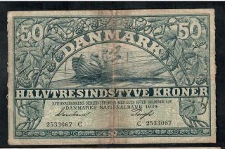 50 Kroner From Denmark 1939