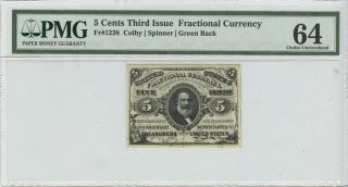5 Cents Third Issue Fr 1238 Pmg 64 Ch Unc Fractional Currency