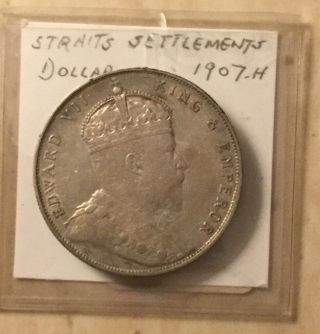 1907 - H Straits Settlement Dollar